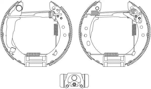 ZESTAW SZCZĘK HAM. NISSAN MICRA 1,0-1,3 16V/1,5 D 92-98 KPL. Z CYLINDERKAMI Textar 84047200
