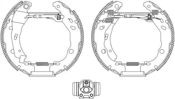 ZESTAW SZCZĘK HAM. RENAULT CLIO/THALIA 1,2-1,6/1,9 D 98- KPL. Z CYLINDERKAMI Textar 84060201