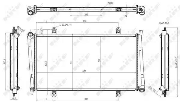 CHŁODNICA VOLVO S40/V40 1,9DI MITSUBISHI CARISMA 1,9DID 00- NRF 53157