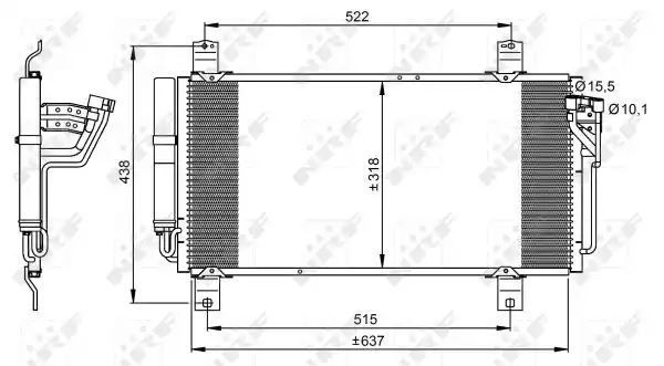 Chłodnica skraplacz klimatyzacji Mazda 6 08- NRF 35949