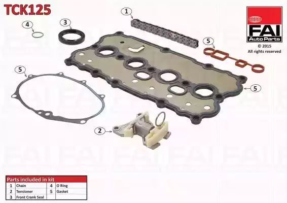 ZESTAW ŁAŃCUCHA ROZRZĄDU VW 2,0 FSI A3 (03- ) / GOLF V (04- ) FAI Auto Parts TCK125