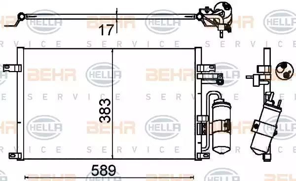 Chłodnica skraplacz klimatyzacji Chevrolet EPICA 06- Hella 8FC351310721