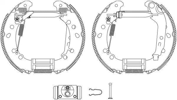 ZESTAW SZCZĘK HAM. TOYOTA YARIS 1,0-1,33/1,4D 05-11 KPL. Z CYLINDERKAMI Textar 84075000