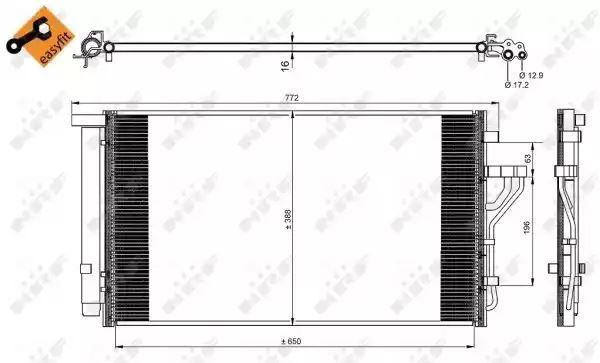 SKRAPLACZ KLIMATYZACJI HYUNDAI IX35/ KIA SPORTAGE 09- NRF 35998