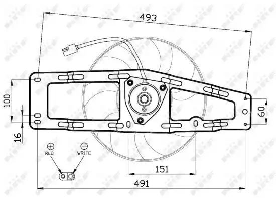 Wentylator chłodnicy Renault TWINGO 96-07 Z RAMĄ NRF 47476