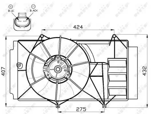 Wentylator chłodnicy Toyota YARIS 1,4D 01-05 NRF 47525