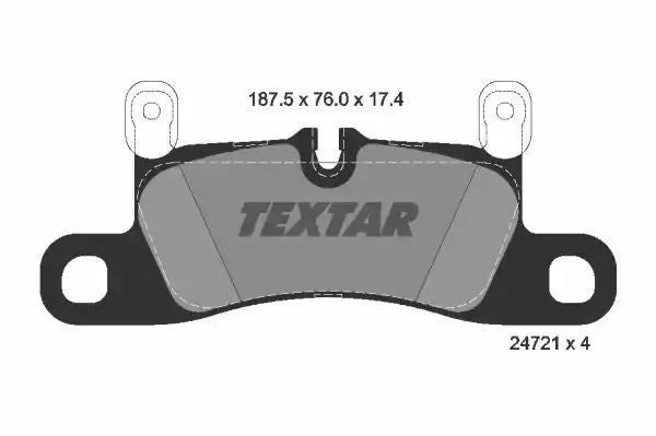 Klocki hamulcowe tył Porsche CAYENNE 3,0-4,8 10- 187,4x76x17 BREMBO Textar 2472102