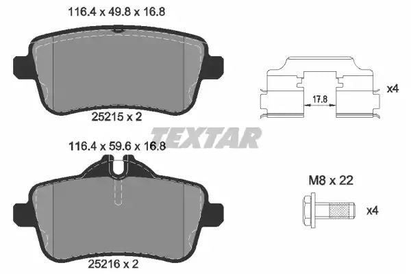 Klocki hamulcowe tył Mercedes W166 11- AMG Textar 2521505