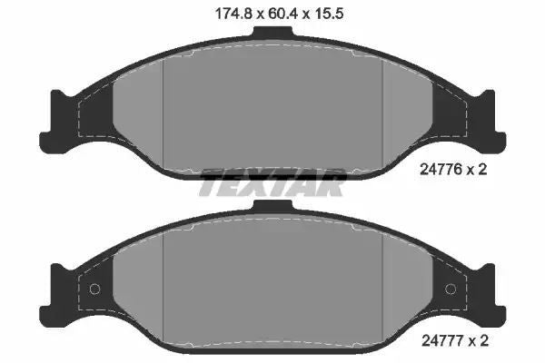Klocki hamulcowe przód Ford USA MUSTANG 3,8-4,6 99-04 183,5x60,5x15,4 Textar 2477601