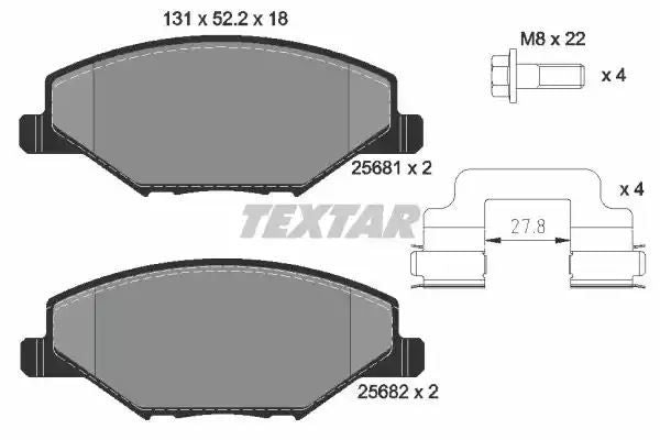 Klocki hamulcowe przód Skoda FABIA RAPID 1,2 11- Textar 2568101