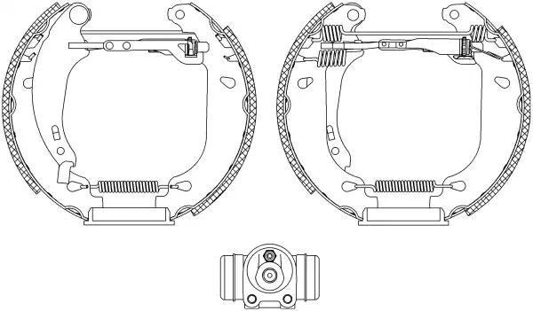 ZESTAW SZCZĘK HAM. PEUGEOT 206 1,1-1,6/1,4-1,9 D 98- KPL. Z CYLINDERKAMI Textar 84053800