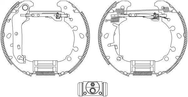ZESTAW SZCZĘK HAM. FORD FIESTA/PUMA 1,3-1,7 99-10 KPL. Z CYLINDERKAMI Textar 84057300