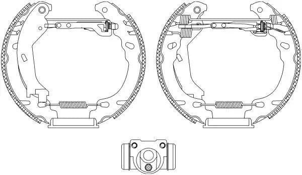 ZESTAW SZCZĘK HAM. FIAT PANDA/500 1,1-1,2/1,3 D 03-10 KPL. Z CYLINDERKAMI Textar 84064600