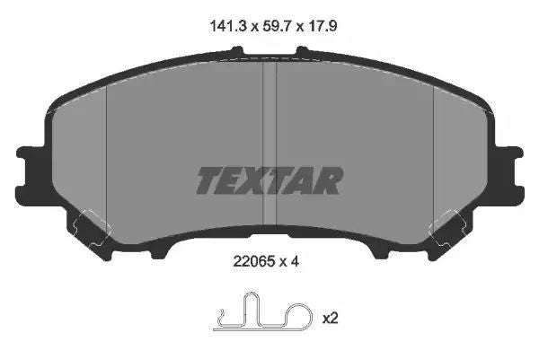 Klocki hamulcowe przód Nissan QASHQAI 1,2-1,6 DIG 13- 141,1x59,7x17,9 Textar 2206501