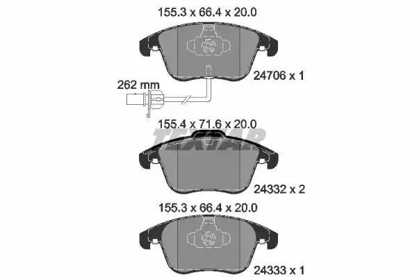 Klocki hamulcowe przód A4 A5 07- TARCZA 314MM Textar 2470681