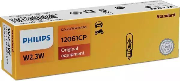 ŻARÓWKA W2,3W 12V/2,3W W2X4,6D CAŁOSZKLANA Philips 12061CP