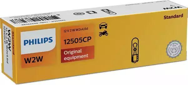 ŻARÓWKA W2W 12V/2W W2X4,6D CAŁOSZKLANA Philips 12505CP