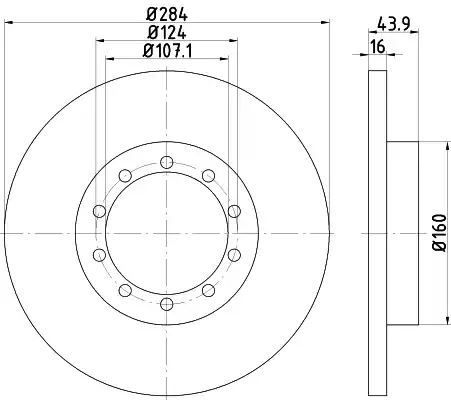 Tarcza hamulcowa tył Ford TRANSIT 2,3 16V RWD 06-14 284X16 Textar 93242500