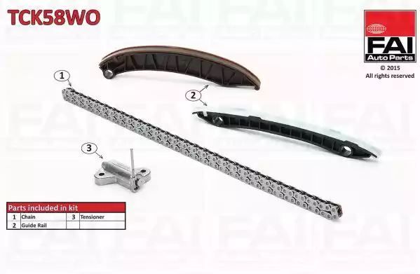 ZESTAW ŁAŃCUCHA ROZRZĄDU NISSAN/OPEL/RENAULT VIVARO (06- ) BEZ KÓŁ FAI Auto Parts TCK58WO