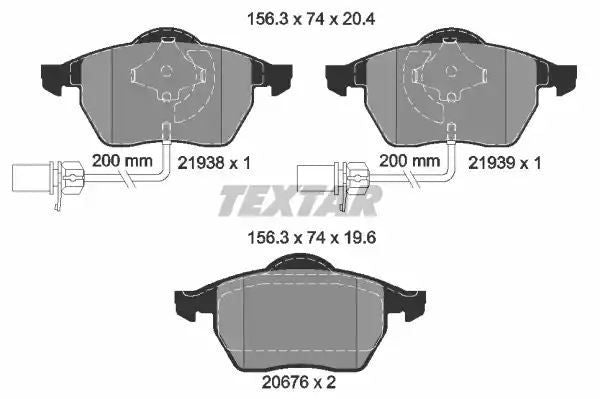 Klocki hamulcowe przód A4 PASSAT TT Textar 2193881