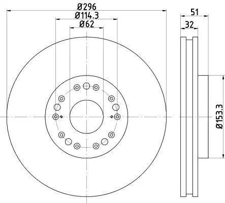 Tarcza hamulcowa przód Toyota Lexus GS Seicento 97-10 296x32 Textar 92237503
