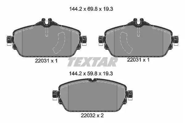 Klocki hamulcowe przód Mercedes W205 1,6-2,2 14- Textar 2203101