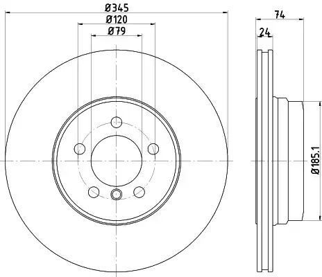 Tarcza hamulcowa przód BMW 7 3,0-6,0 02- 345x24 Textar 92155005
