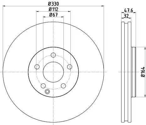 Tarcza hamulcowa przód Mercedes W211 5,0-5,5 4-MATIC 03-09 330x32 Textar 92198805