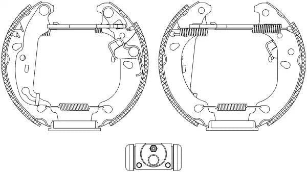 ZESTAW SZCZĘK HAM. FORD FIESTA/KA 1,0-1,4 00-08 KPL. Z CYLINDERKAMI Textar 84060000