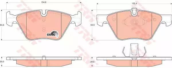 Klocki hamulcowe przód BMW E60 61 03- 520-525 TRW GDB1559