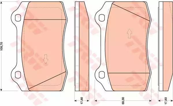 Klocki hamulcowe przód Ford FOCUS 02-04 TRW GDB1772