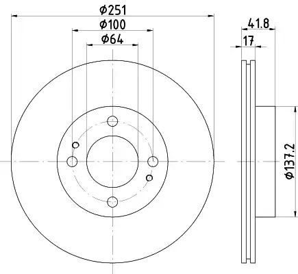 Tarcza hamulcowa przód Mitsubishi MIRAGE SPACE STAR 1,0-1,2 12- 251x17 Textar 92278003