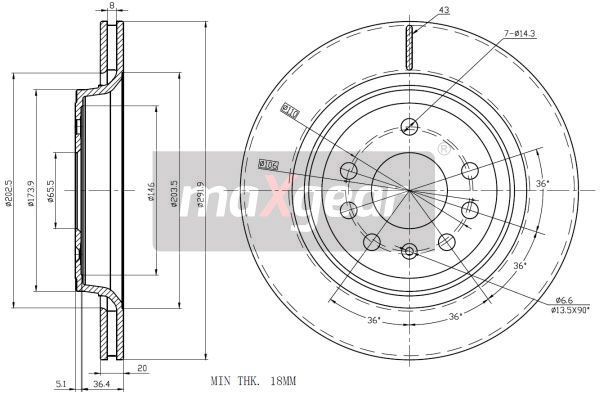 TARCZA HAMULCOWA TYŁ OPEL VECTRA C 292MM WENT Z POWŁOKĄ ANTYKOROZYJNĄ MaXgear 19-1304MAX