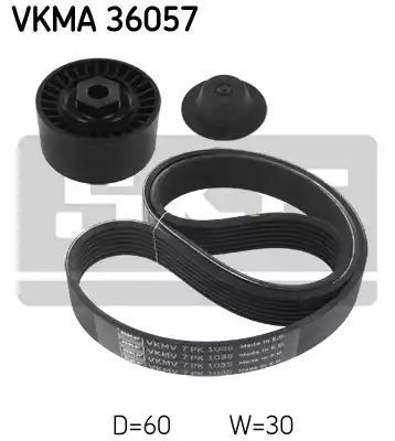 ZESTAW PASKA WIELOROWK. RENAULT 1,2 16V CLIO III/MODUS SKF VKMA36057