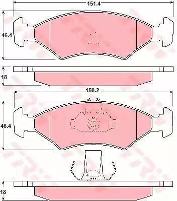 Klocki hamulcowe przód Ford FIESTA 89- TRW GDB1222