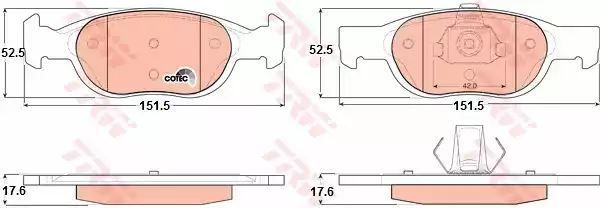 Klocki hamulcowe przód Fiat PUNTO 97- TRW GDB1339