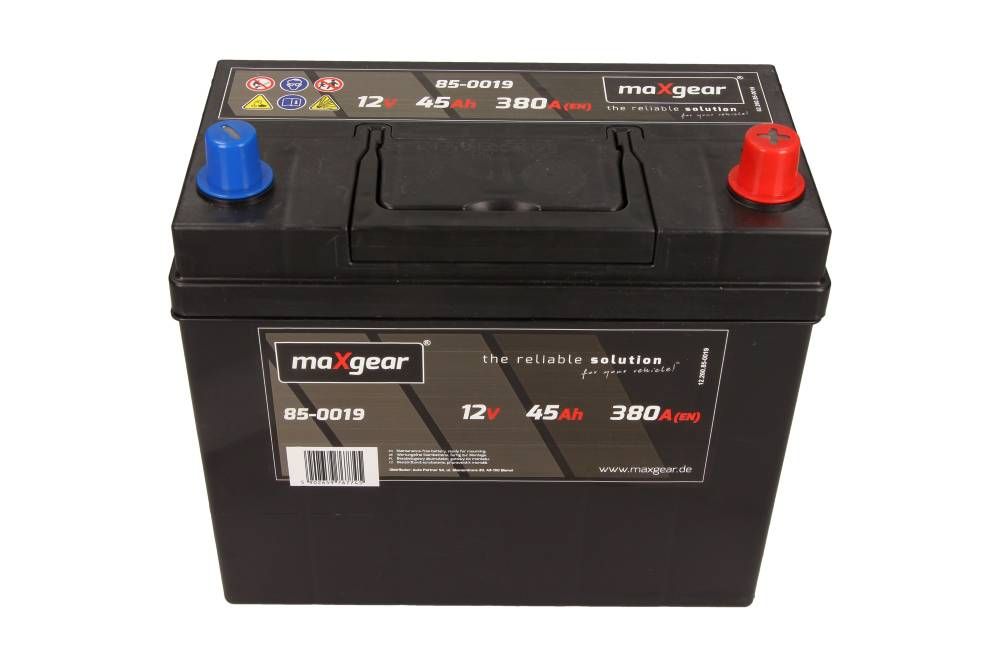 AKUMULATOR 12V 45AH 380A L- 237X127X225 JAPAN (KLEMY STANDARD+JAPAN) MaXgear 85-0019