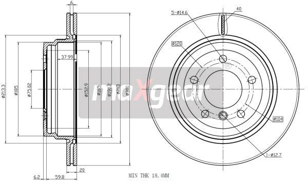 TARCZA HAMULCOWA TYŁ BMW E87 E90 Z POWŁOKĄ ANTYKOROZYJNĄ MaXgear 19-1947MAX