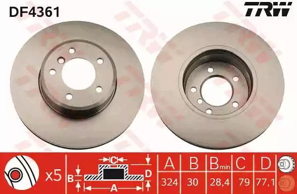 Tarcza hamulcowa przód BMW E60 E61 TRW DF4361