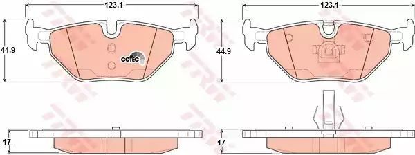 Klocki hamulcowe tył BMW E46 98- TRW GDB1344