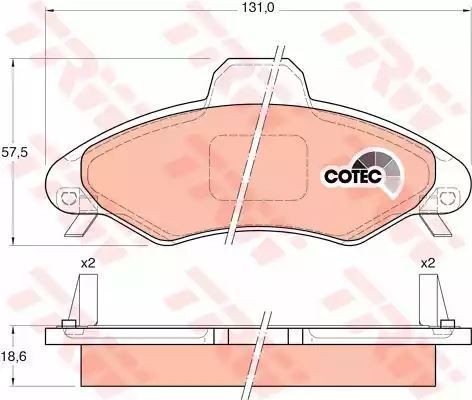 Klocki hamulcowe przód Ford ESCORSAT 90- TRW GDB1349