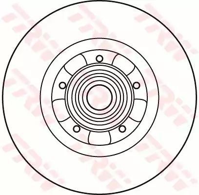 Tarcza hamulcowa tył Renault KANGOO 1,2-1,6 16V 08- 275X11 5 OTWORÓW z łożyskiem ABS TRW DF6043BS