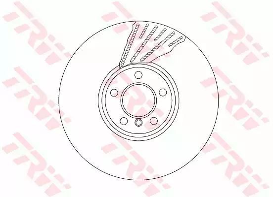 Tarcza hamulcowa przód BMW 5 08- 7 08-15 LE TRW DF6622S