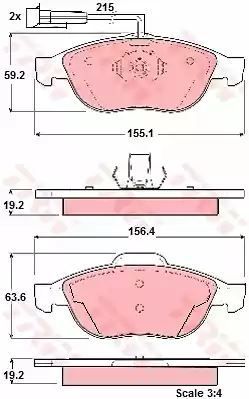 Klocki hamulcowe przód Alfa Romeo 156 97- TRW GDB1337
