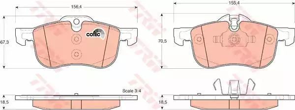 Klocki hamulcowe przód Rover 75 TRW GDB1374