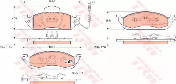 Klocki hamulcowe przód Mercedes W163 ML TRW GDB1378