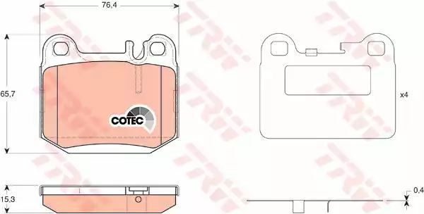 Klocki hamulcowe tył Mercedes W163 98- TRW GDB1457