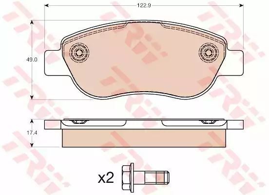 Klocki hamulcowe przód Renault MEGANE TRW GDB2008