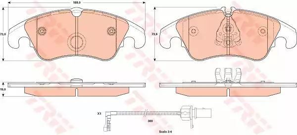 Klocki hamulcowe przód A4 A5 07- A6 09- TARCZA 320MM TRW GDB1908