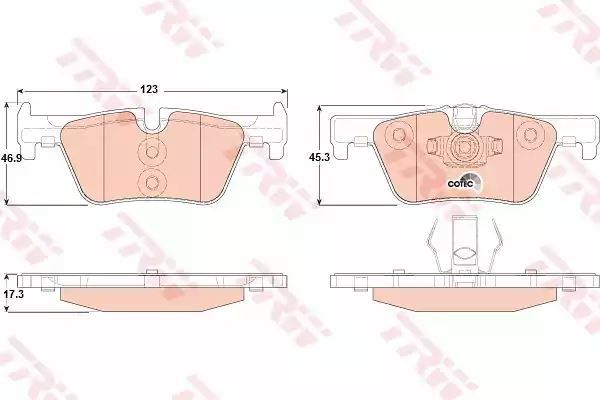 Klocki hamulcowe tył BMW 1 2 3 4 1,4-3,0 10- 123x46,9x17,3 ATE TRW GDB1919